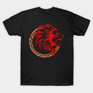The King lion Dark Red 3D look T-Shirt